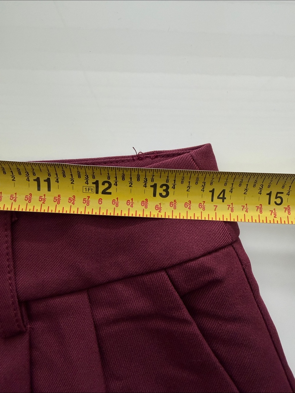 COMMENSE burgundy Wide Leg Pants pleated no belt M NWT - Picture 5 of 7